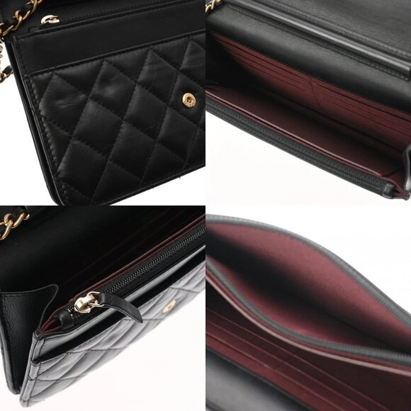CHANEL 2.55 Matelasse Embroidered Chain Wallet Black/Noir - Picture 8 of 12